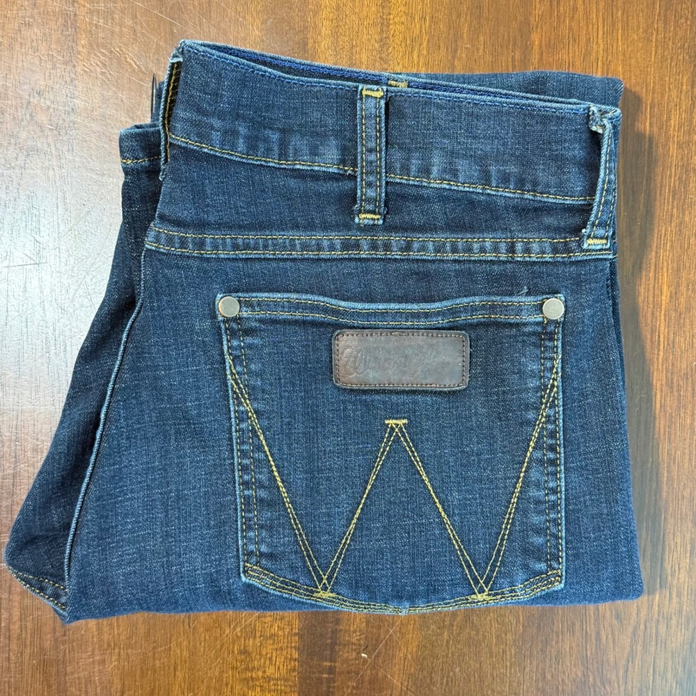 Wrangler Retro Mens Slim Bootcut Jeans 32x32 Dark Wash Denim Cowboy Western